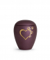 Preview: Star Velvet Edition Urn with large heart design with small hearts with glitter design