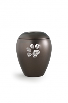 Pet urns Crystal  Color:  Chocolate with paw