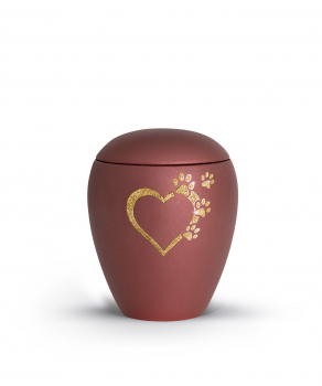 Star Velvet Edition Urn with large heart design with small hearts with glitter design