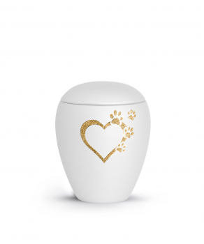 Star Velvet Edition Urn with large heart design with small hearts with glitter design