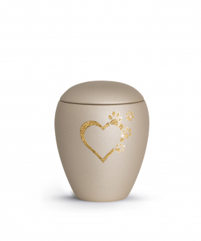 Star Velvet Edition Urn with large heart design with small hearts with glitter design